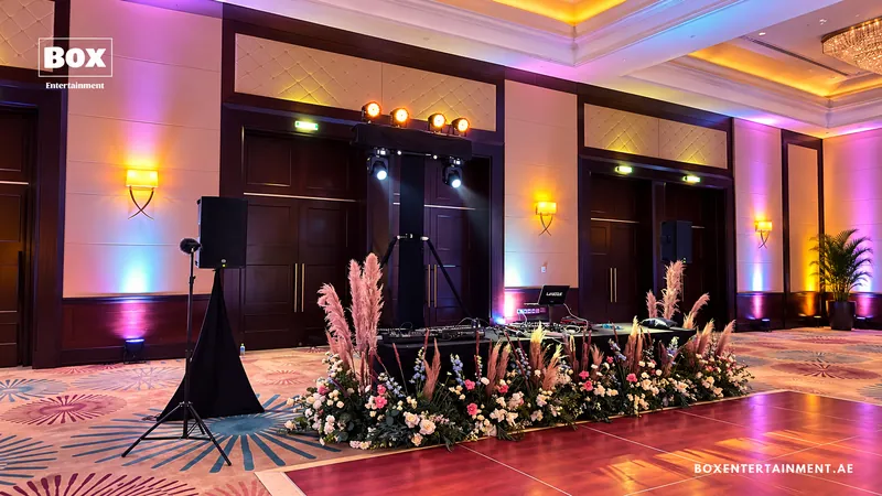 Event lighting setup by Box Entertainment